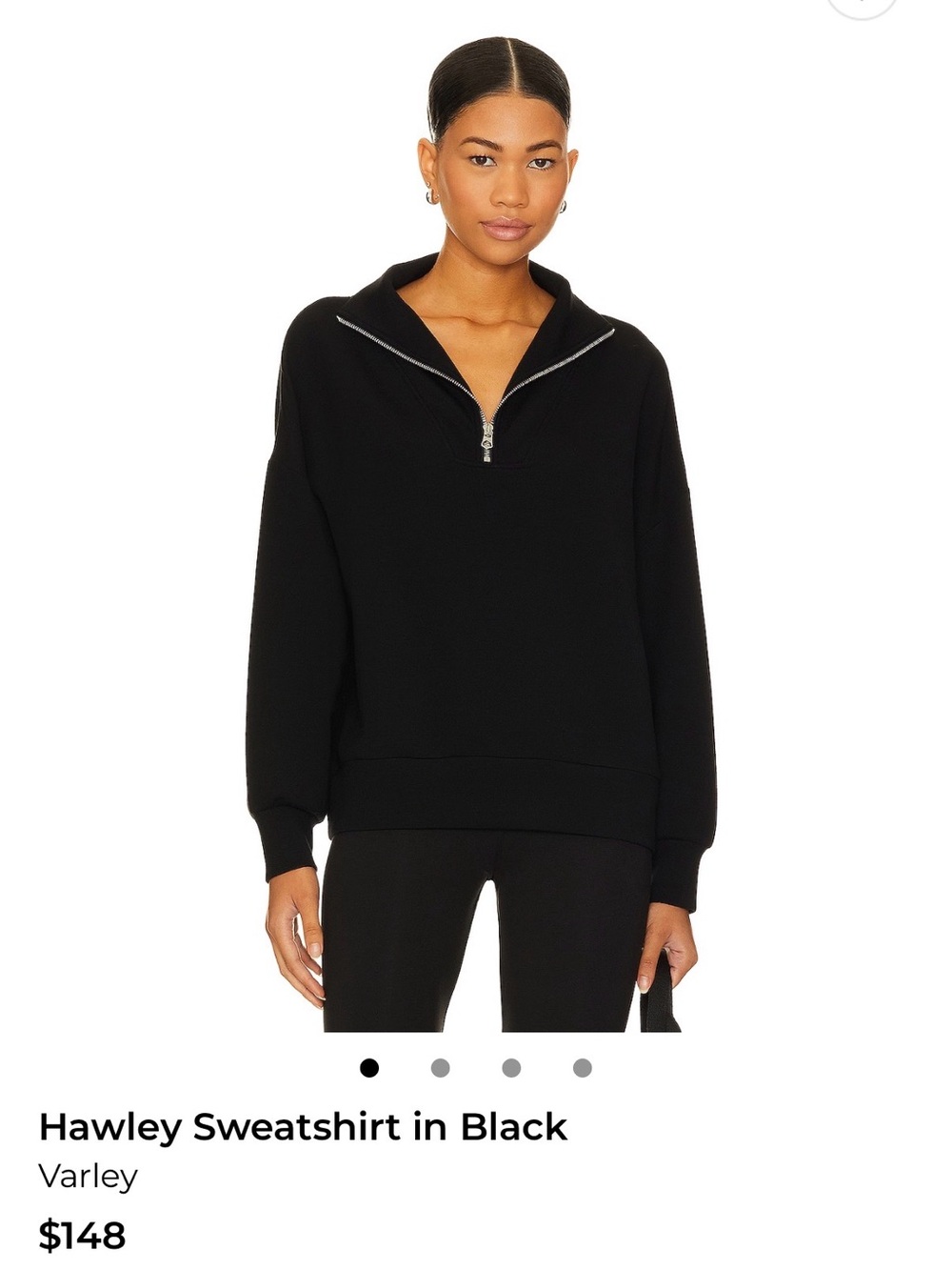 Varley Black Half-Zip Pullover Sweatshirt